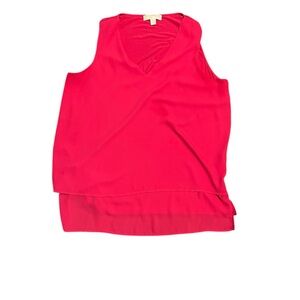 Michael Kors Pink Asymmetrical Wrap Tank Top